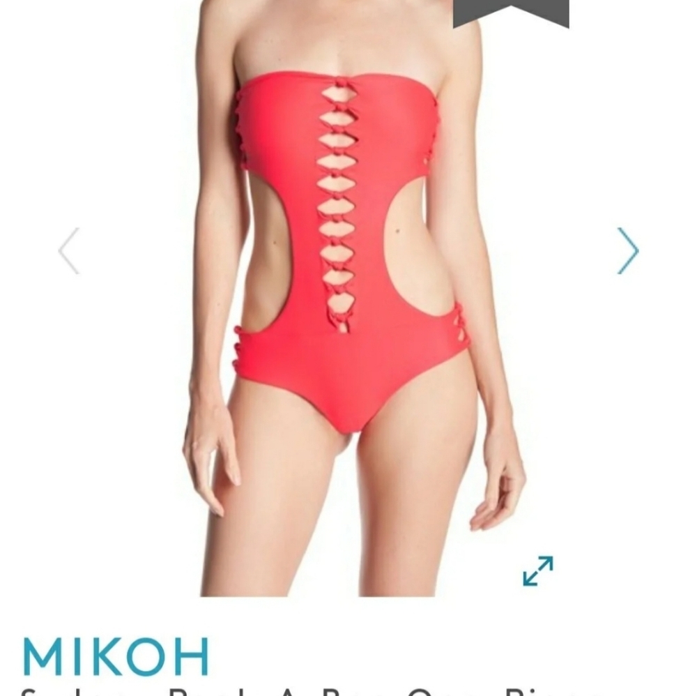 NWOT MIKOH SYDNEY PEEK A BOO One Piece YELLOW S